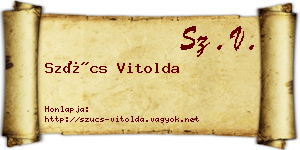 Szűcs Vitolda névjegykártya